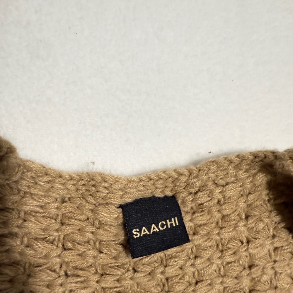 SAACHI Tan Women's Cardigan Sweater One Size - Picture 4 of 5